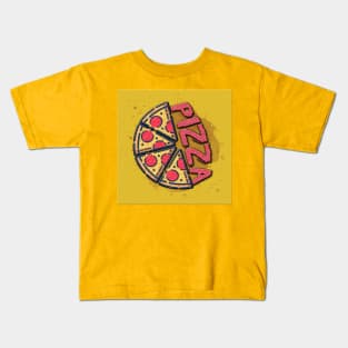 Pizza favorite food italian fast food in orange Kids T-Shirt